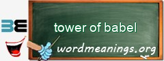 WordMeaning blackboard for tower of babel